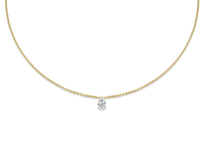 0.30 CT Pear Solitaire CVD F/VS Diamond Necklace 4