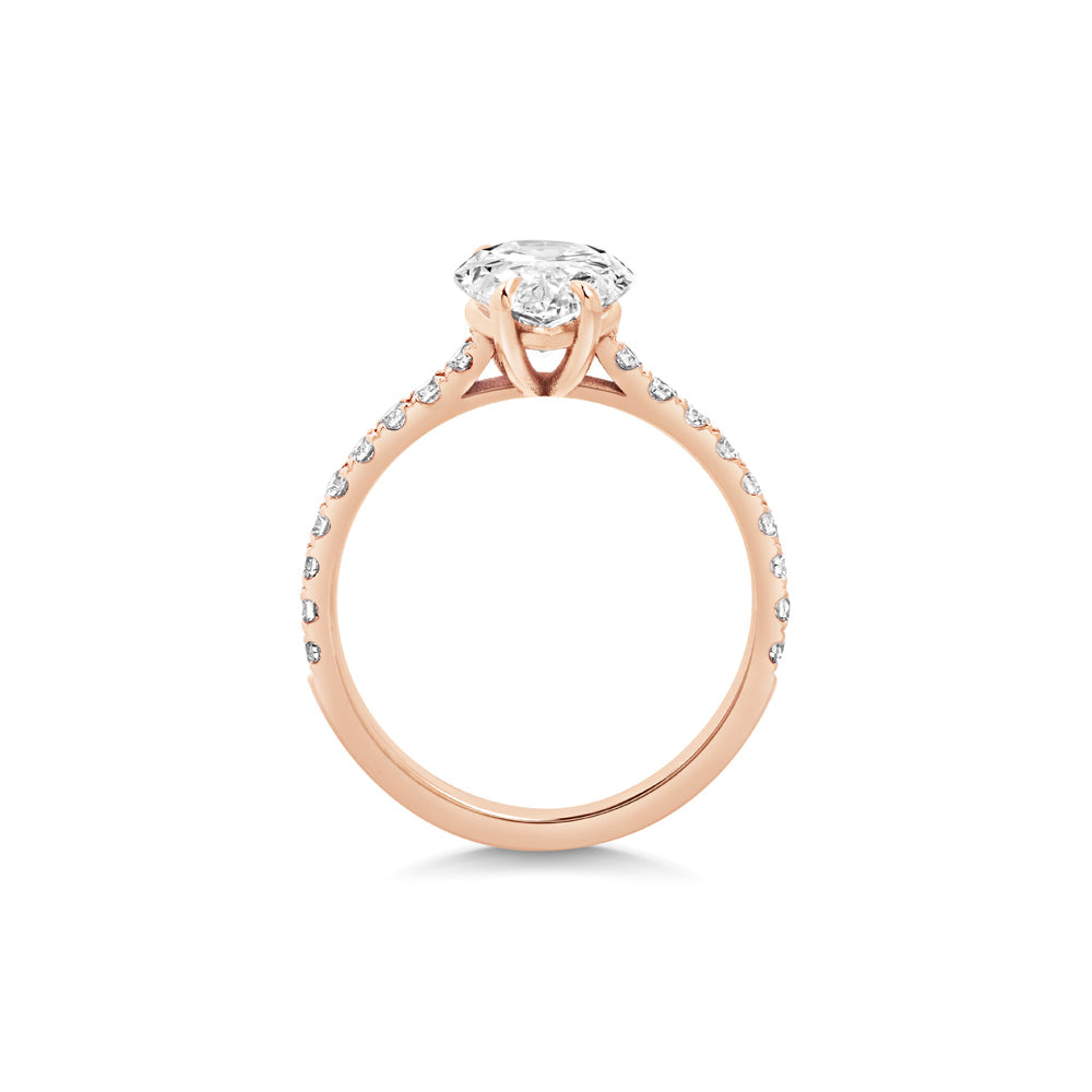 2 CT Pear Cut Pave CVD F/VS1 Diamond Engagement Ring 12