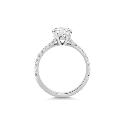 2 CT Pear Cut Pave CVD F/VS1 Diamond Engagement Ring 4