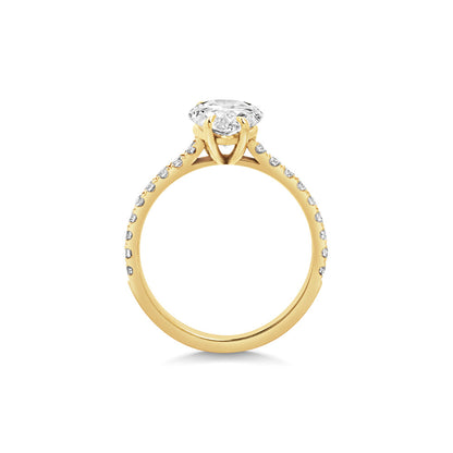 2 CT Pear Cut Pave CVD F/VS1 Diamond Engagement Ring 7