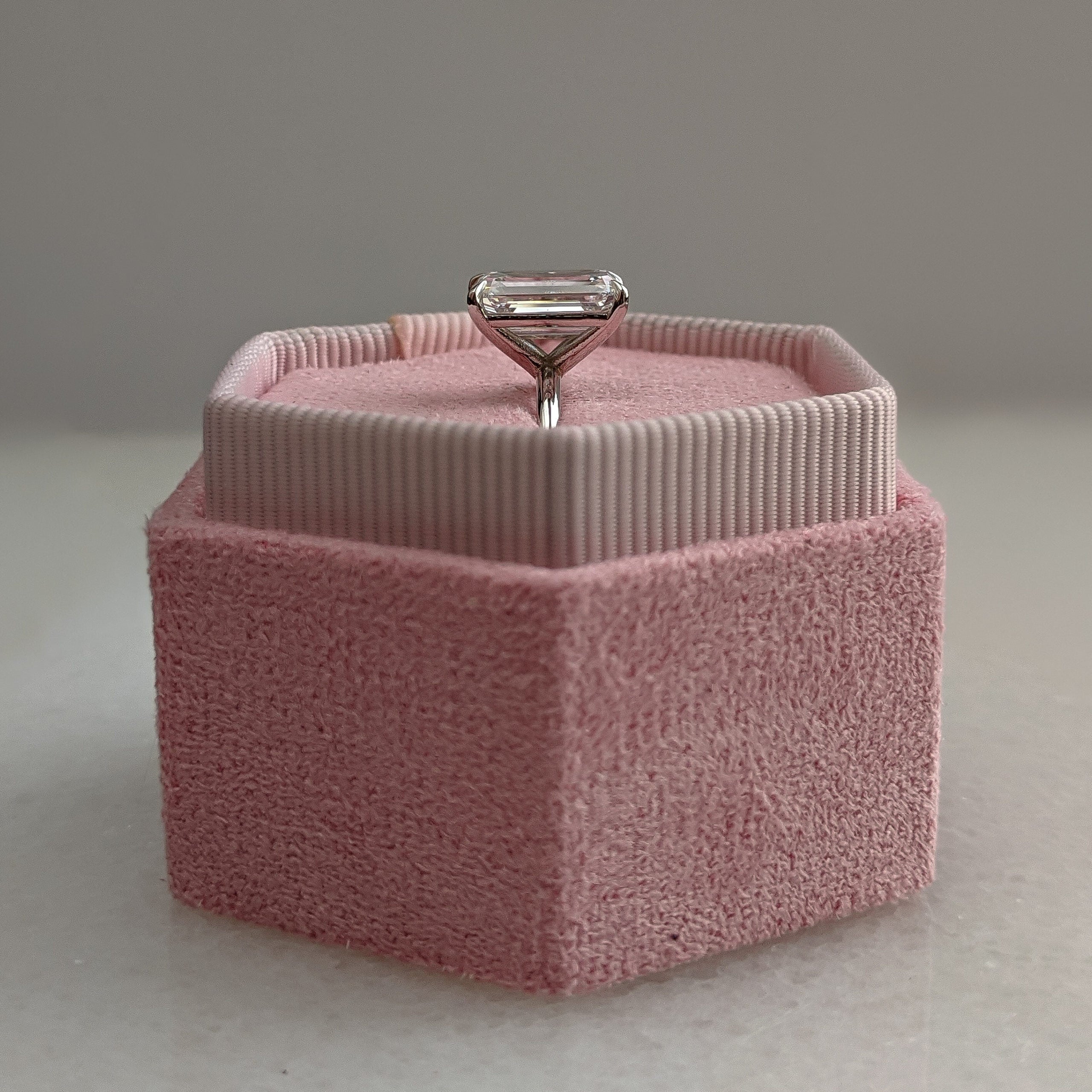 Emerald Solitaire Lab Grown Diamond Engagement Ring