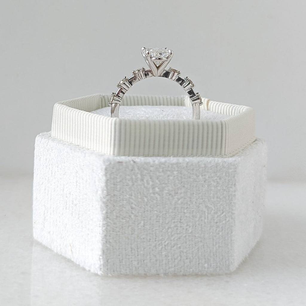 Oval Cut Pave Lab Grown Diamond Engagement Ring