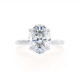 1.50 CT Oval Hidden Halo CVD  F/VVS1 Diamond Engagement Ring