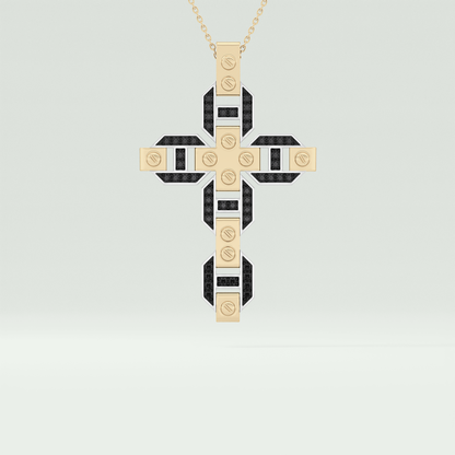 0.50 CT Polished Finished Round Black Moissanite Stones Necklace For Him 1