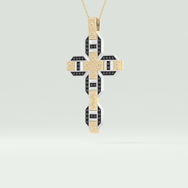 0.50 CT Polished Finished Round Black Moissanite Stones Necklace For Him 2