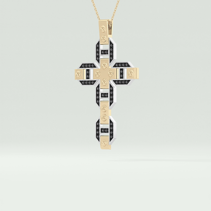 0.50 CT Polished Finished Round Black Moissanite Stones Necklace For Him 2