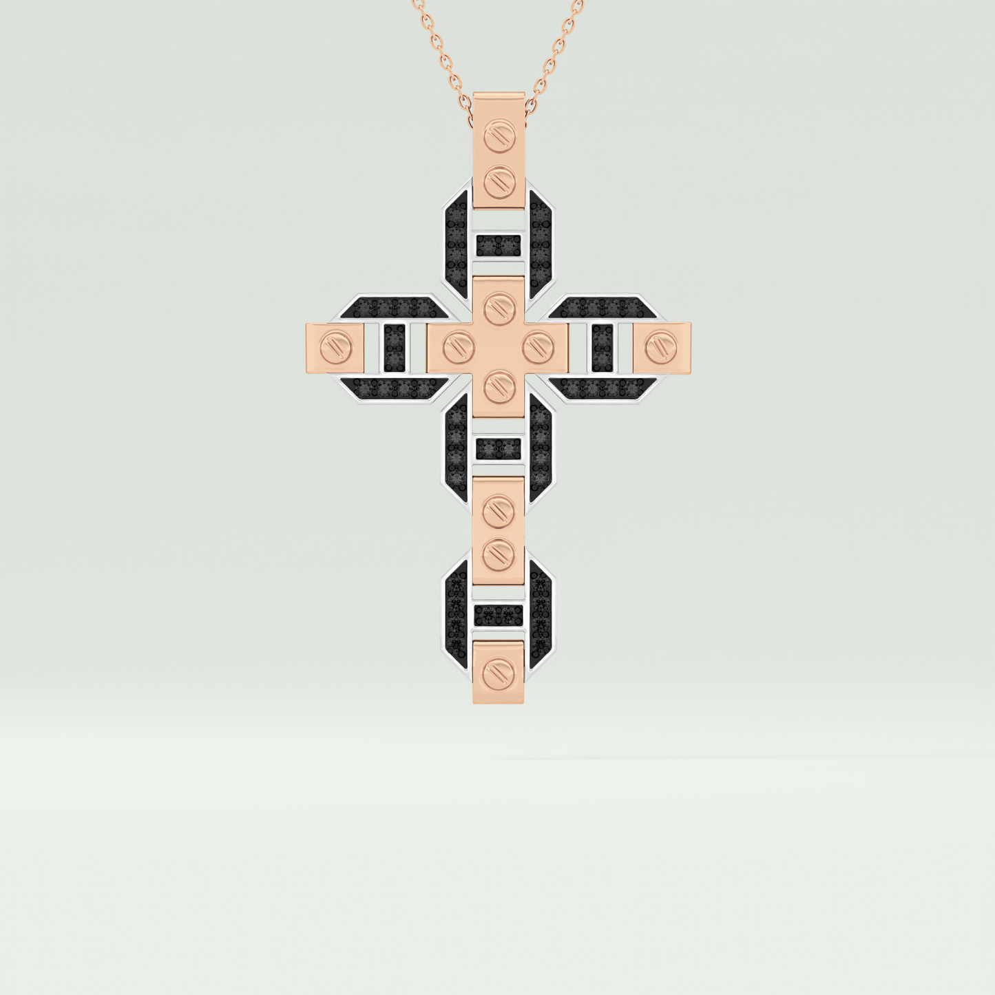 0.50 CT Polished Finished Round Black Moissanite Stones Necklace For Him 5