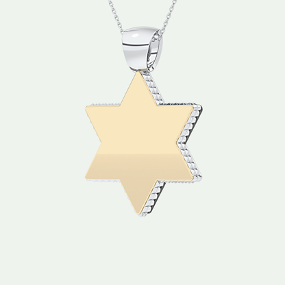 0.45 CT Black Moissanite Diamond Stones Star Shaped Necklace For Him 4