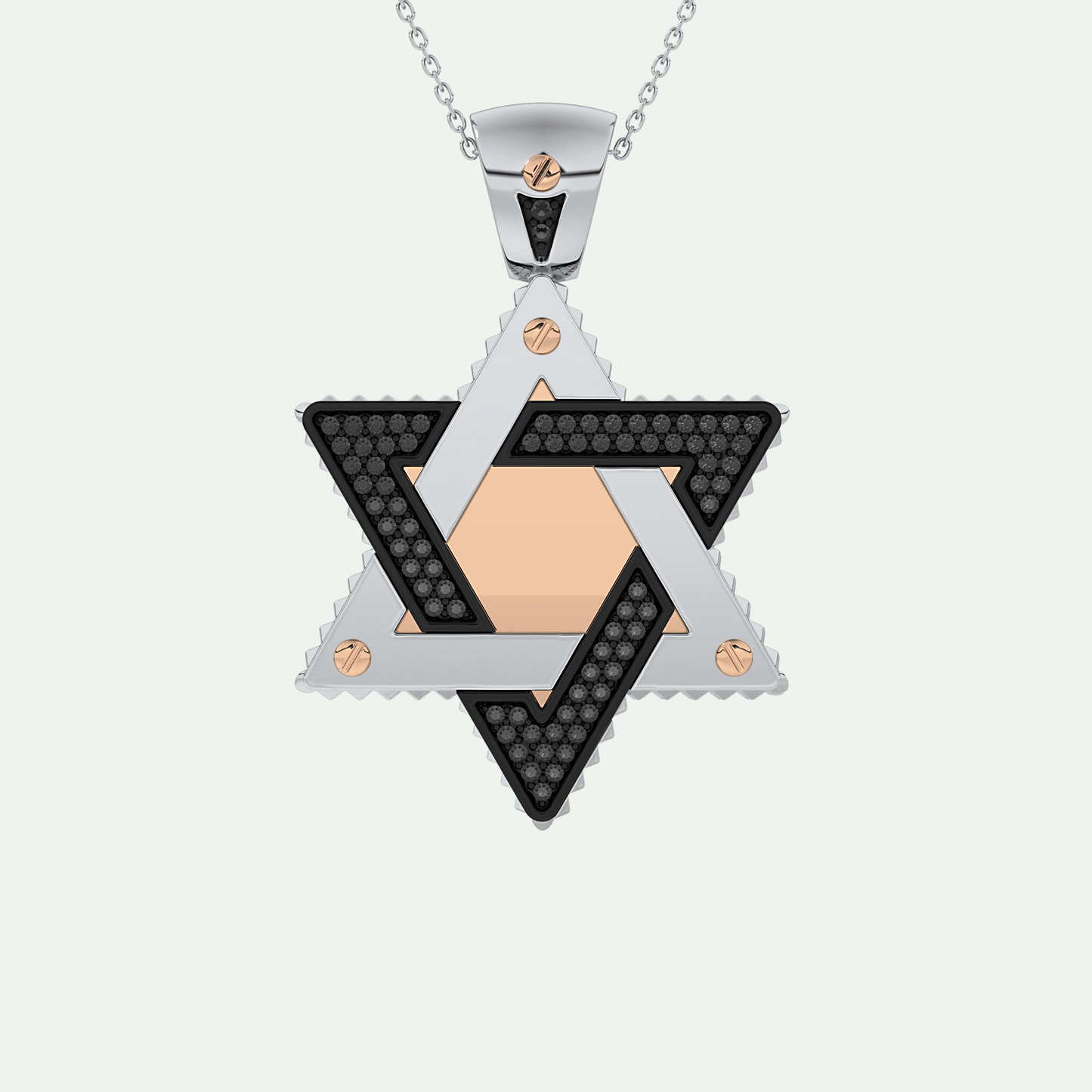 0.45 CT Black Moissanite Diamond Stones Star Shaped Necklace For Him 8