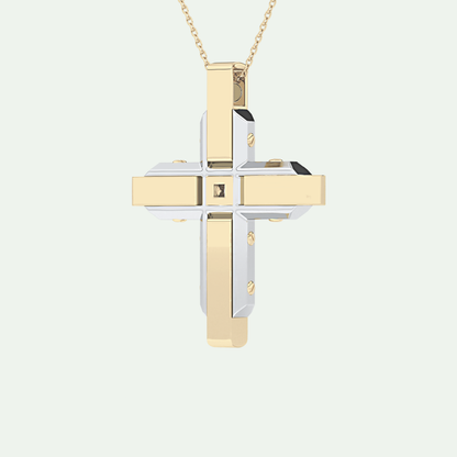 0.60 CT Unique Princess & Round Moissanite Diamond Stones Cross Necklace For Him 9