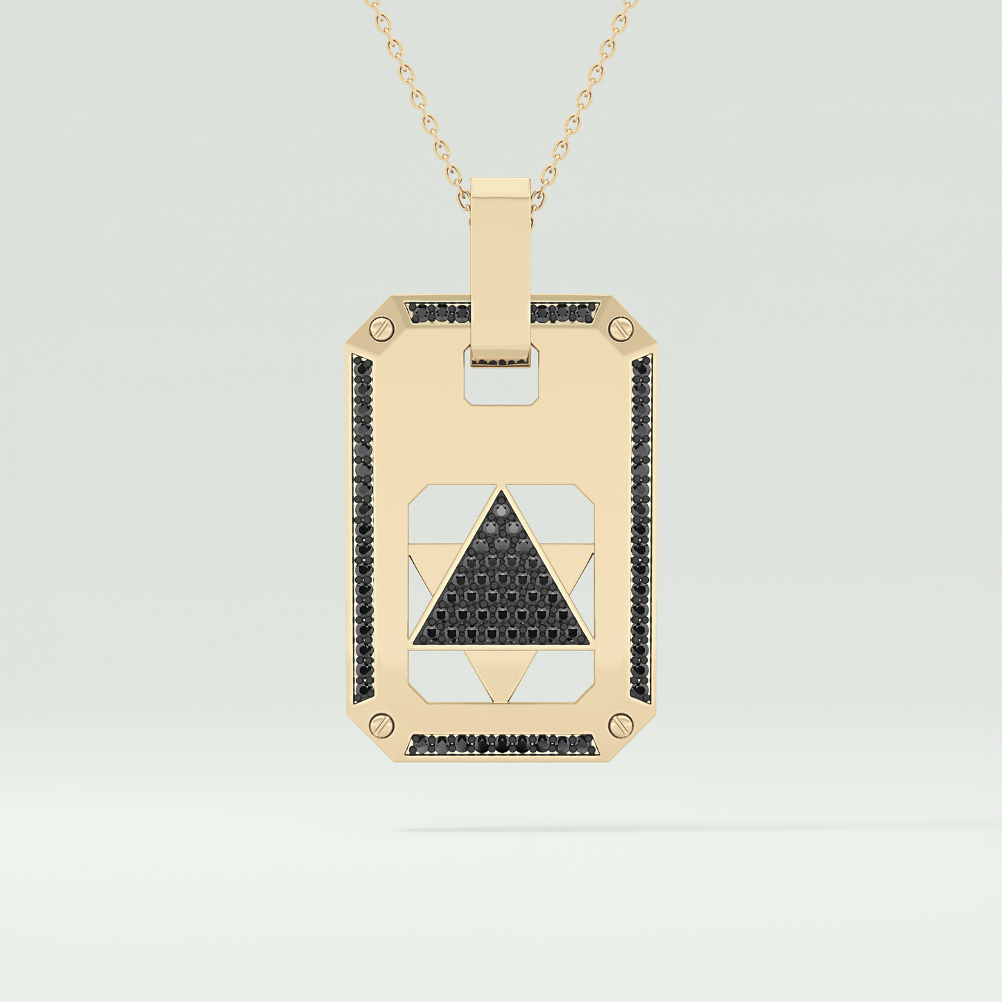 0.90 CT Star Shaped Black Moissanite Diamond Stones Necklace For Him 1