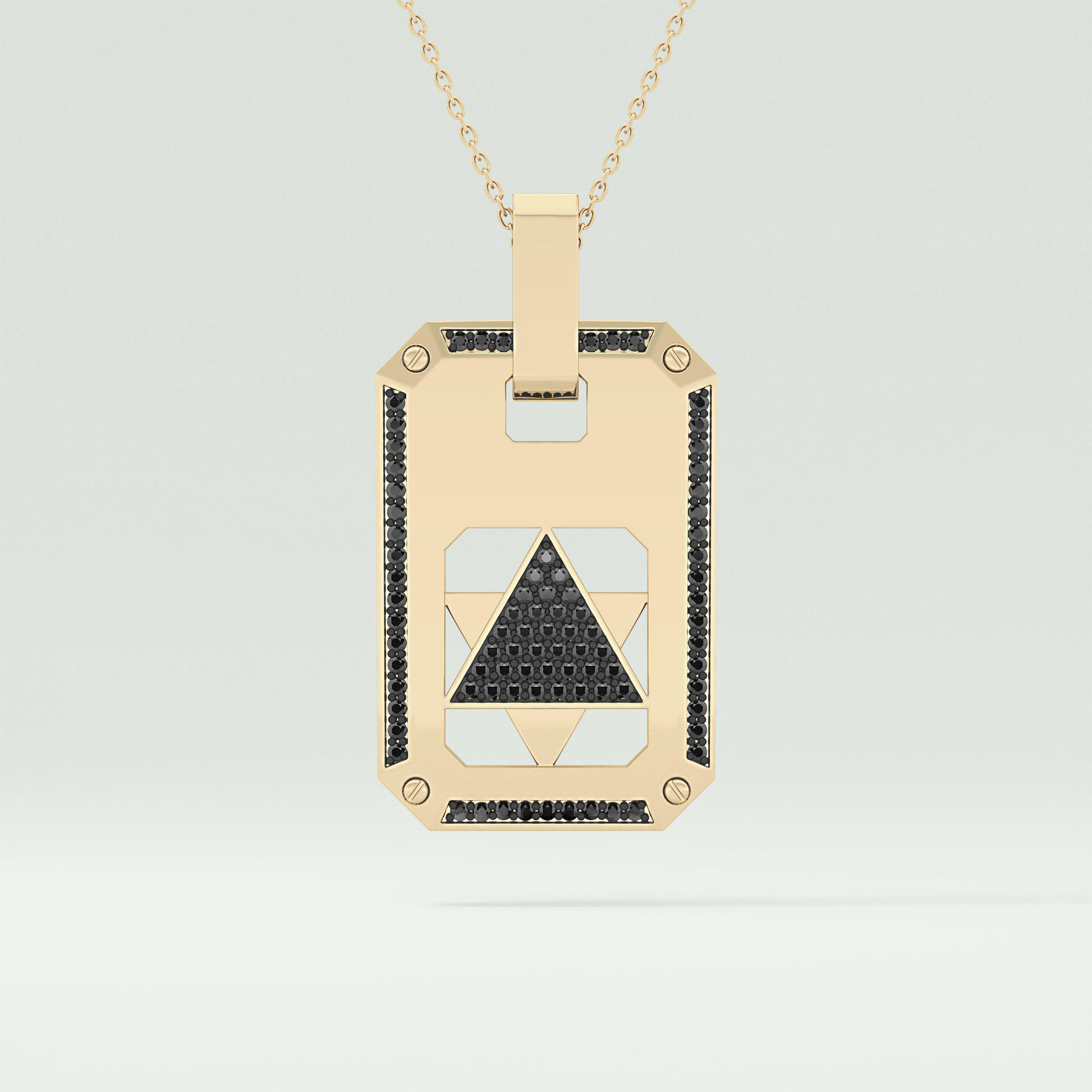 0.90 CT Star Shaped Black Moissanite Diamond Stones Necklace For Him 1