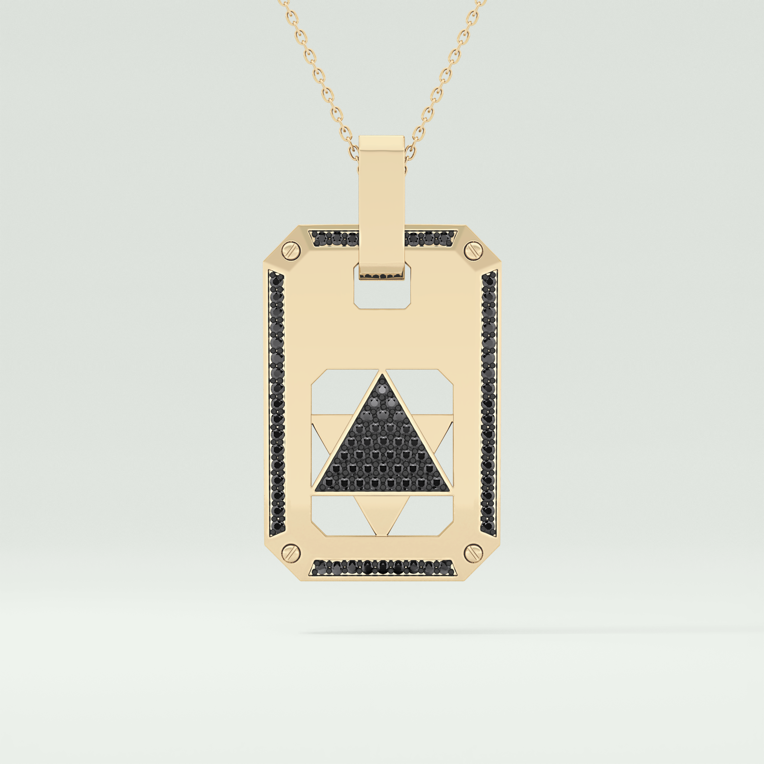 0.90 CT Star Shaped Black Moissanite Diamond Stones Necklace For Him 1