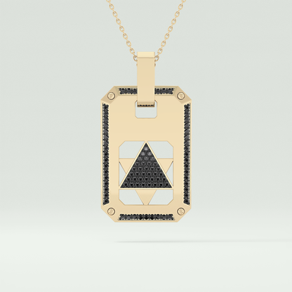 0.90 CT Star Shaped Black Moissanite Diamond Stones Necklace For Him 1