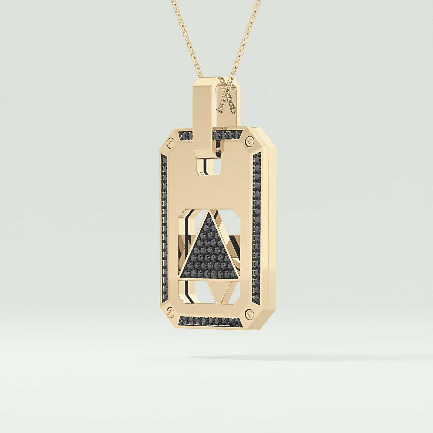 0.90 CT Star Shaped Black Moissanite Diamond Stones Necklace For Him 2