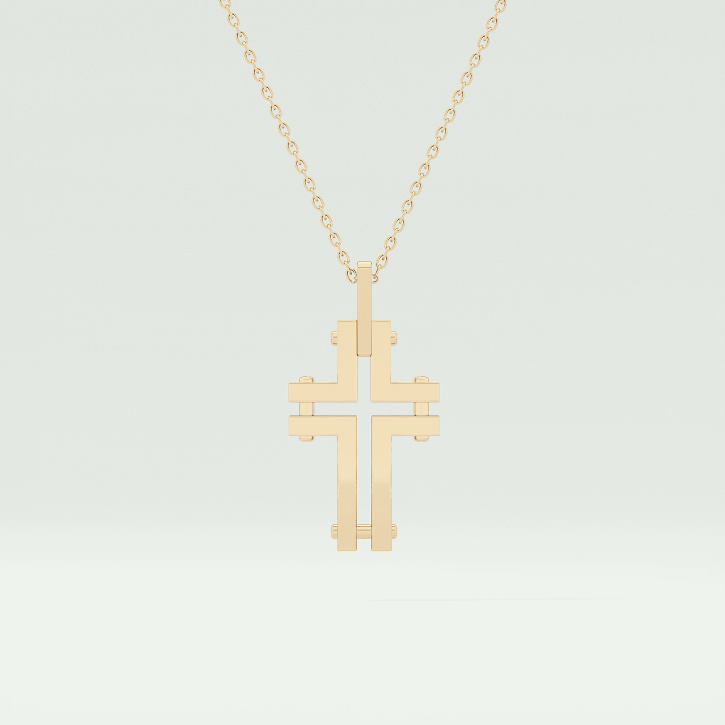 Polished Cross Unique Necklace For Him 1