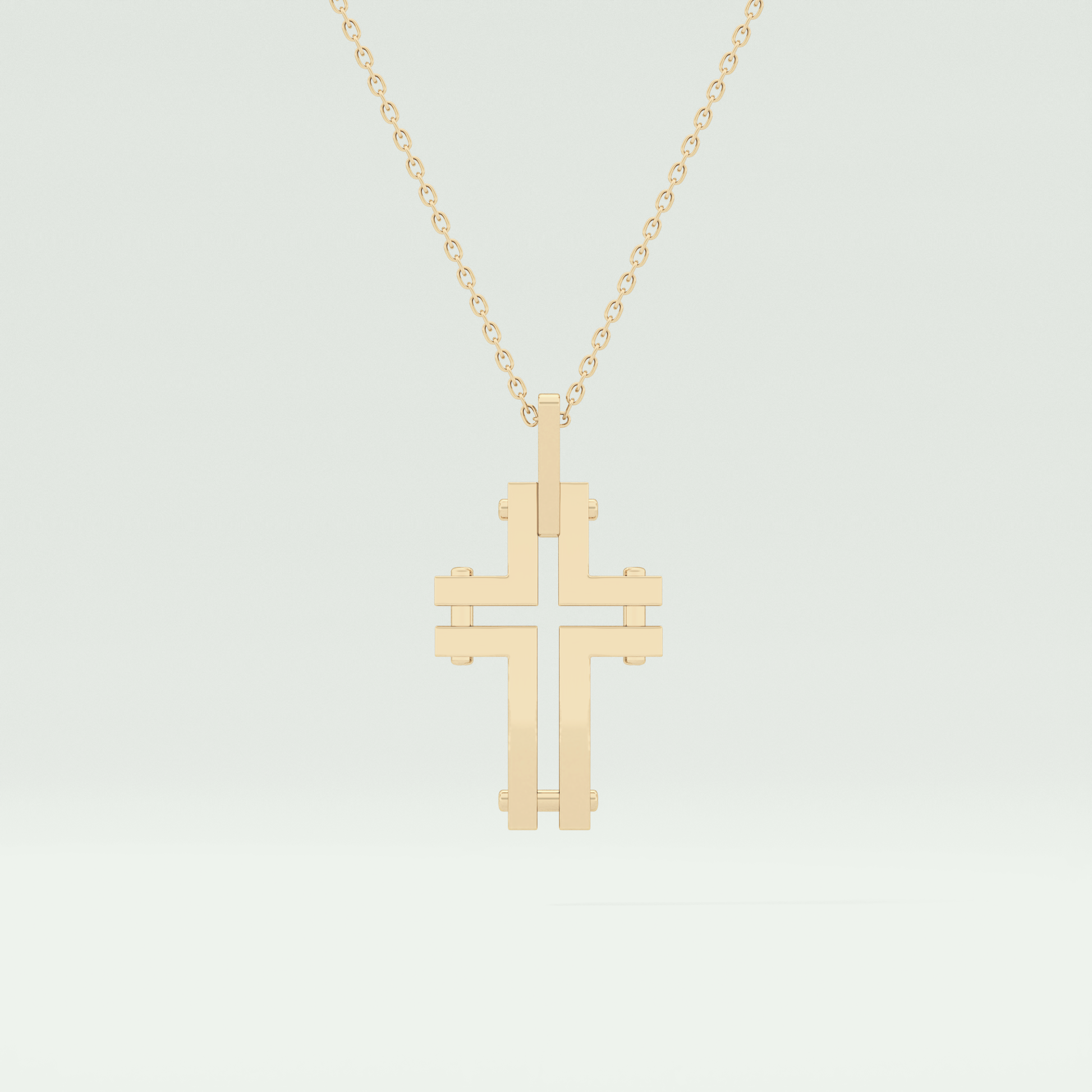 Polished Cross Unique Necklace For Him 1