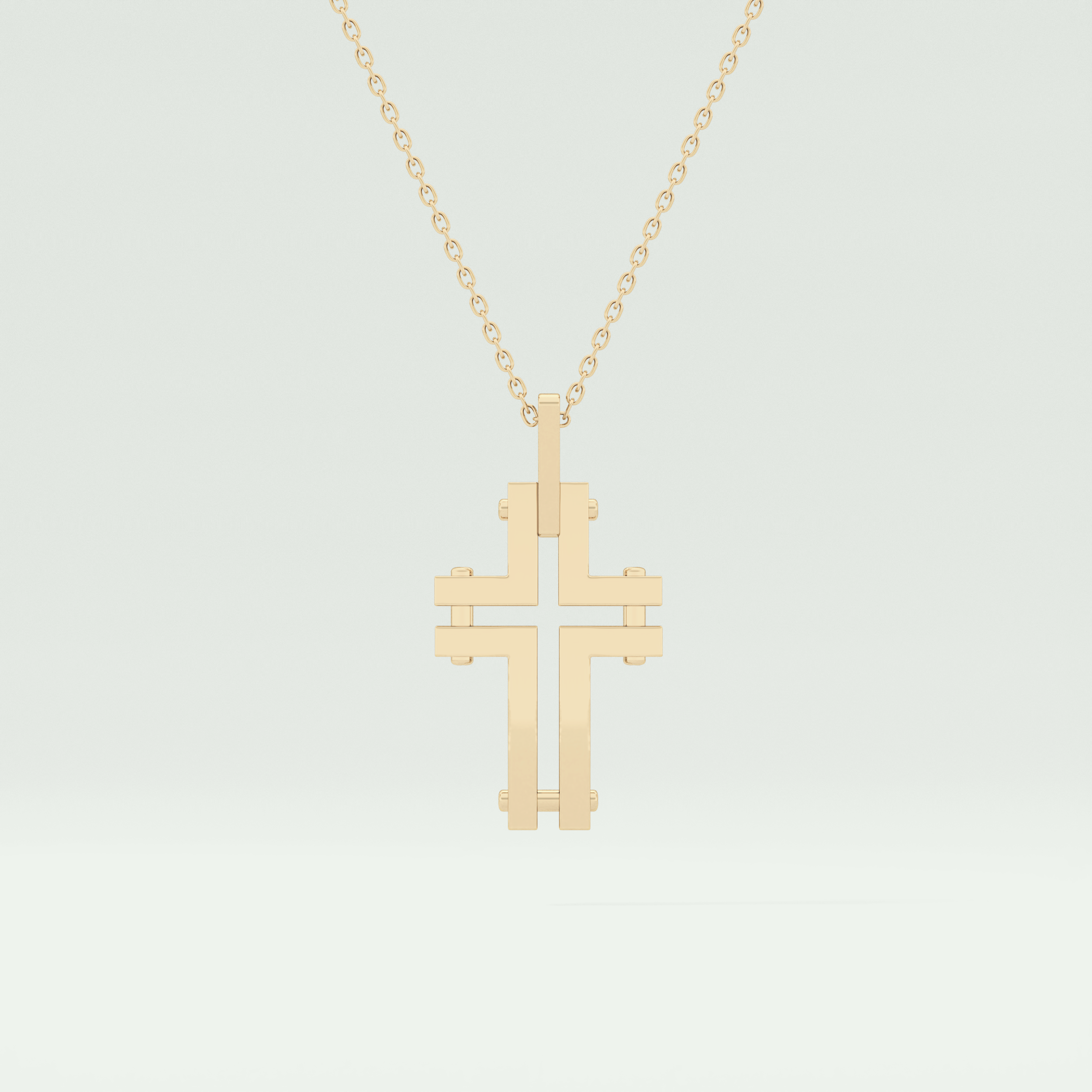 Polished Cross Unique Necklace For Him 1