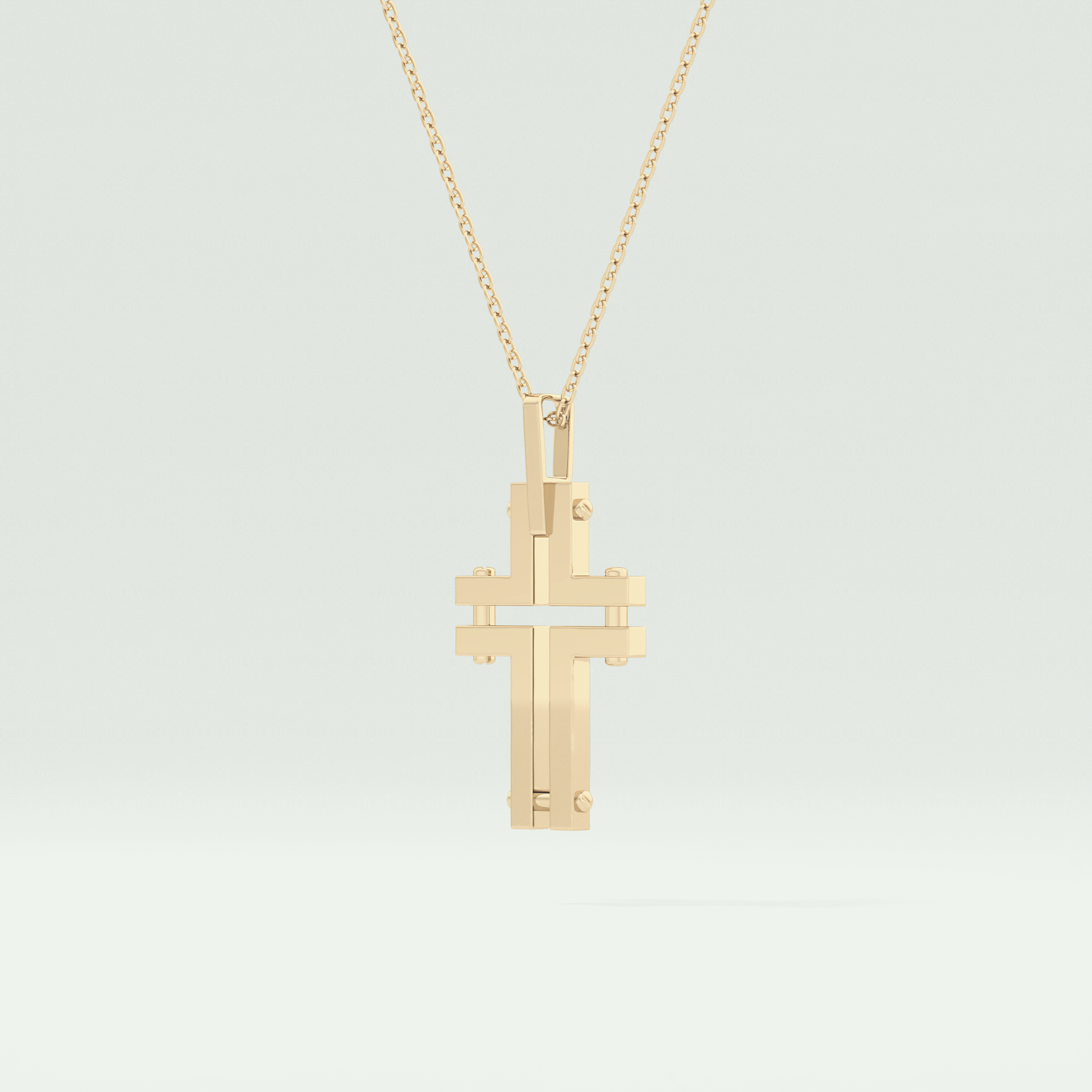Polished Cross Unique Necklace For Him 2