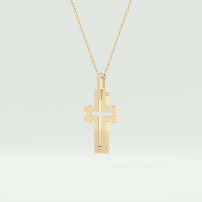 Polished Cross Unique Necklace For Him 2