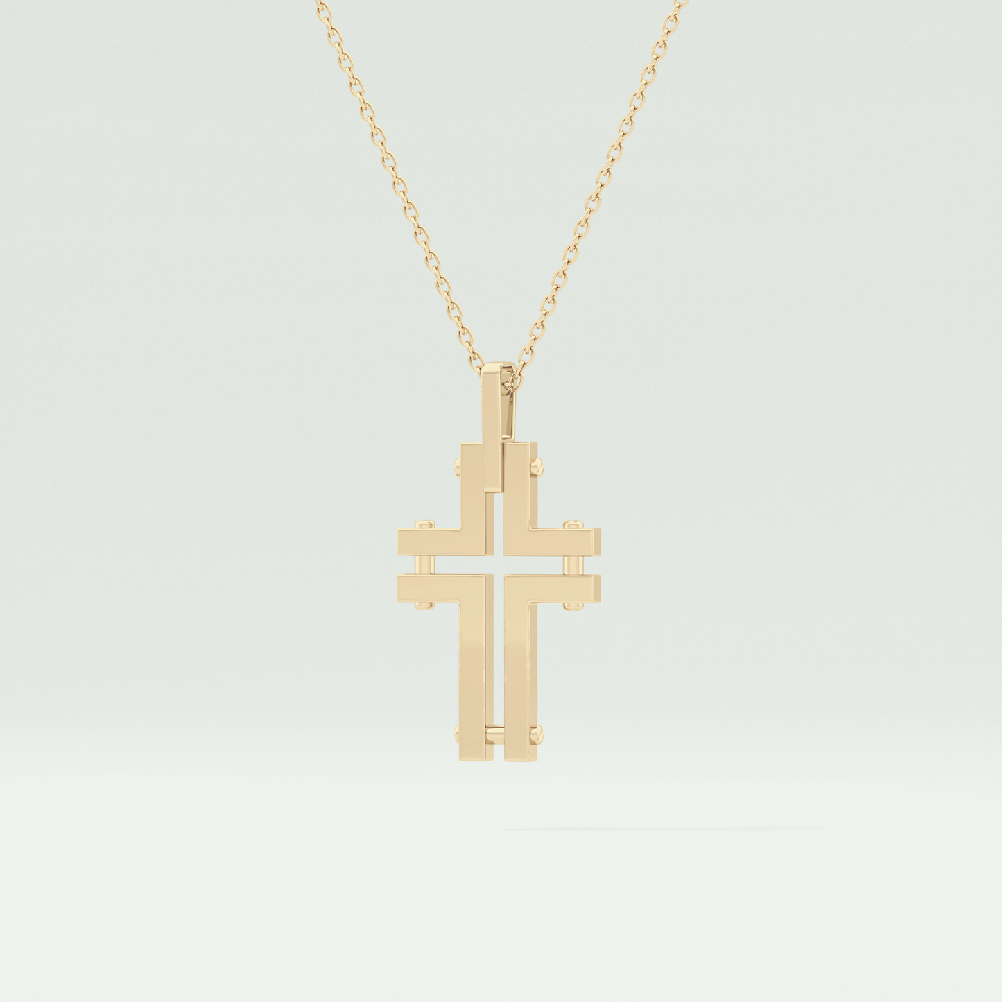 Polished Cross Unique Necklace For Him 3