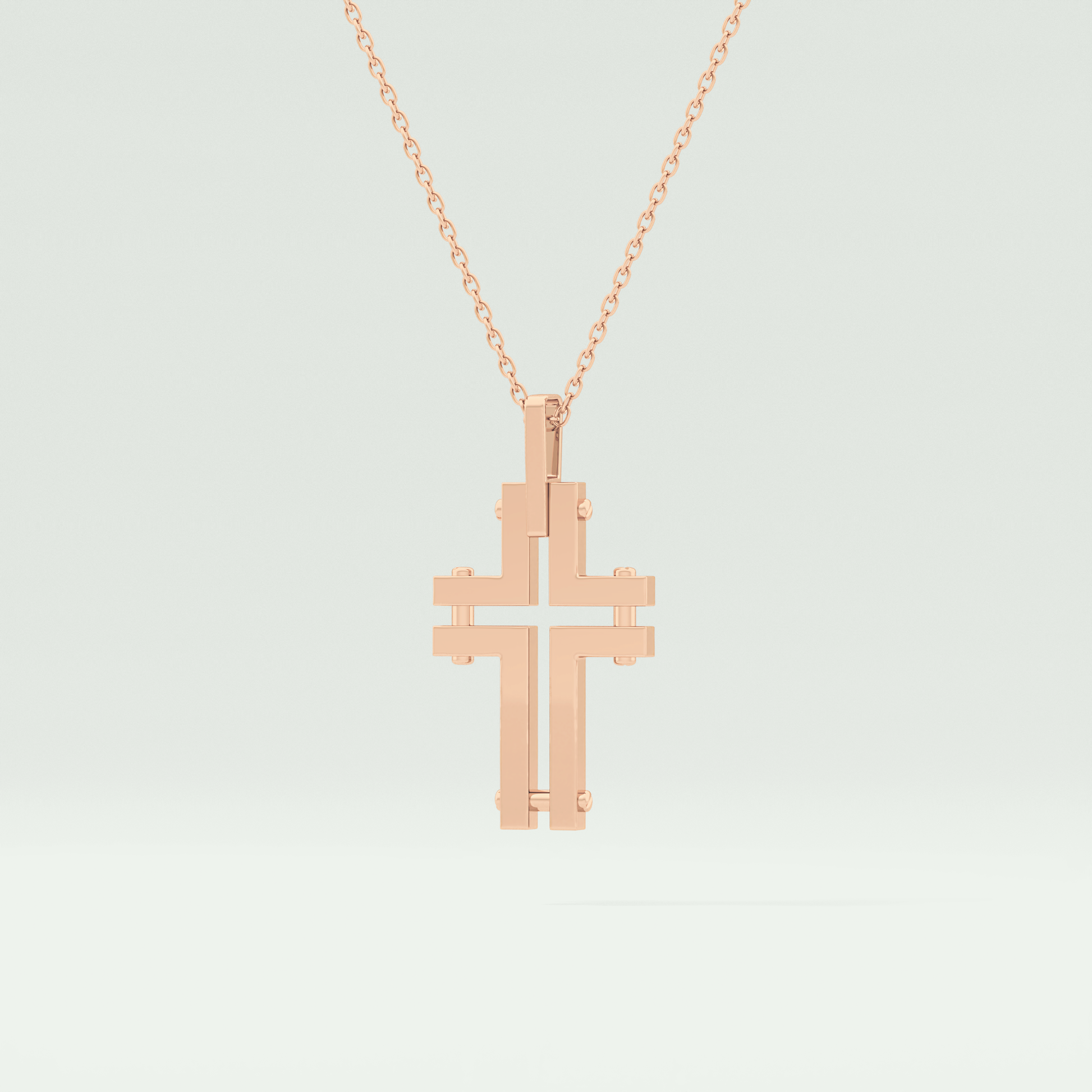 Polished Cross Unique Necklace For Him 12
