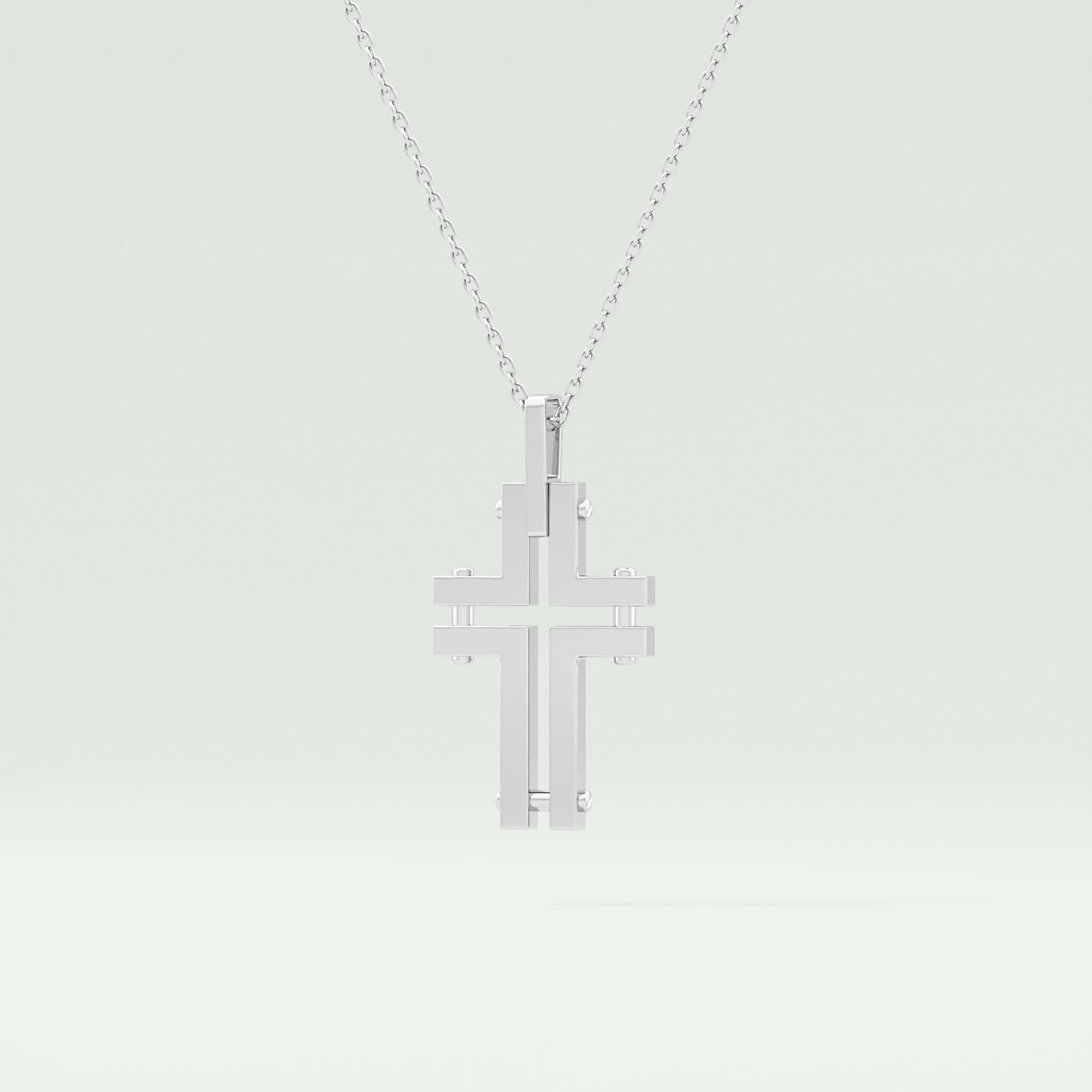 Polished Cross Unique Necklace For Him 5