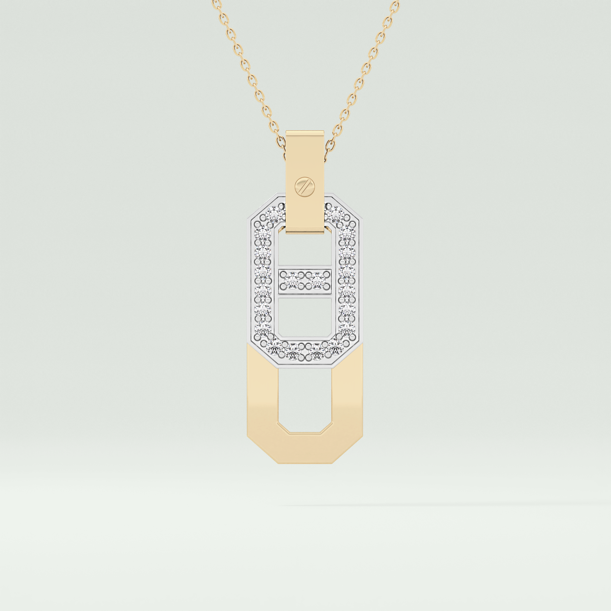 0.30 CT Round Moissanite Diamond Two Tone Connecting Necklace 1