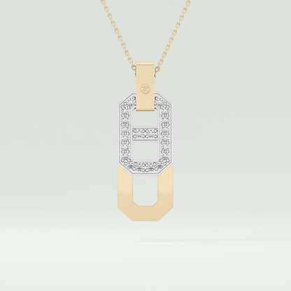 0.30 CT Round Moissanite Diamond Two Tone Connecting Necklace 1