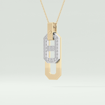 0.30 CT Round Moissanite Diamond Two Tone Connecting Necklace 2