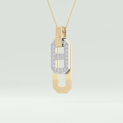 0.30 CT Round Moissanite Diamond Two Tone Connecting Necklace 2