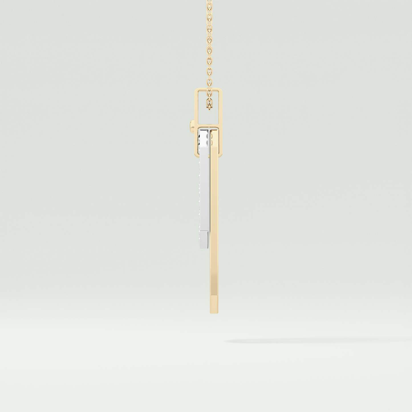 0.30 CT Round Moissanite Diamond Two Tone Connecting Necklace 3