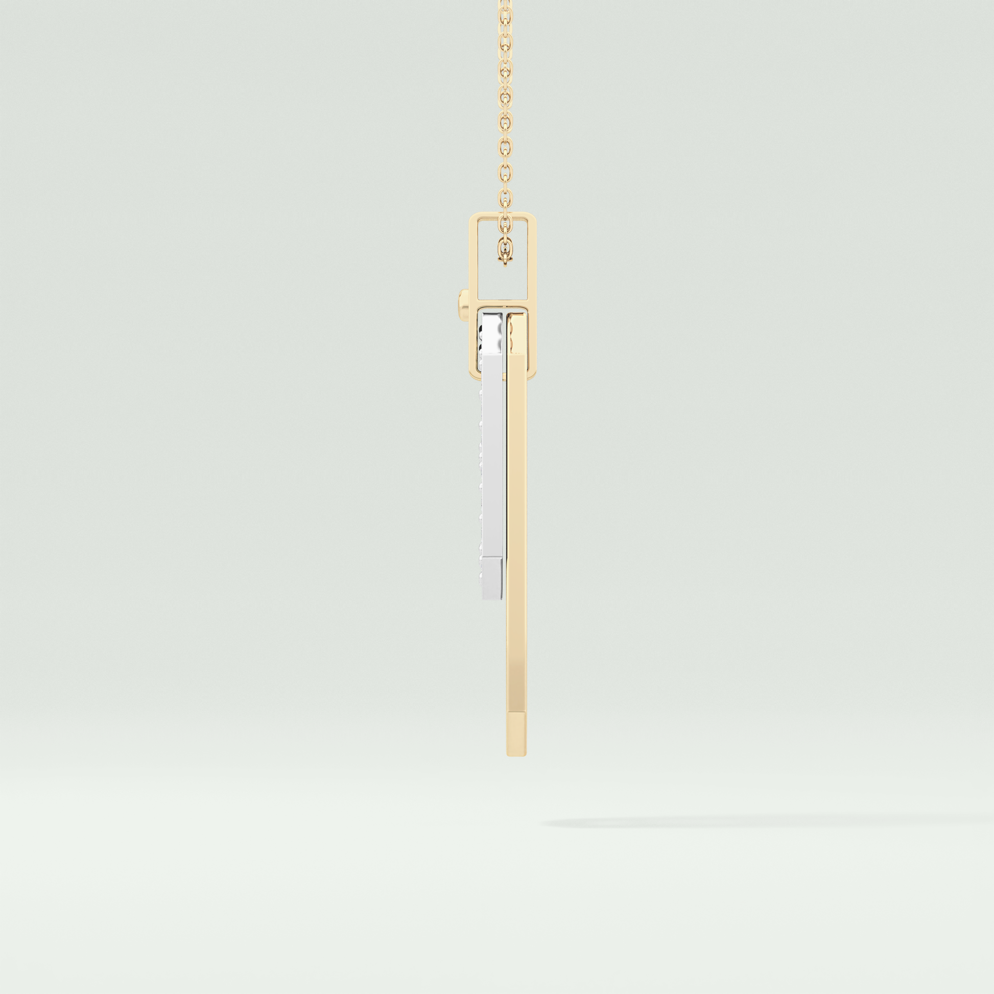 0.30 CT Round Moissanite Diamond Two Tone Connecting Necklace 3