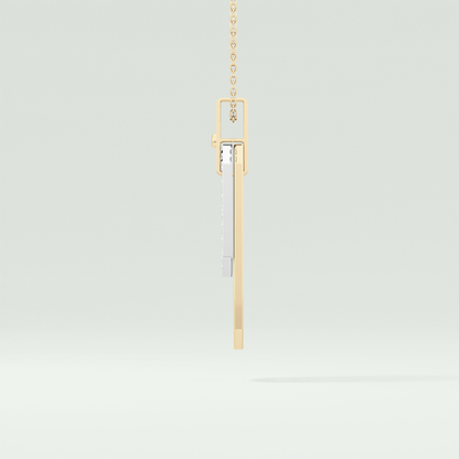 0.30 CT Round Moissanite Diamond Two Tone Connecting Necklace 3