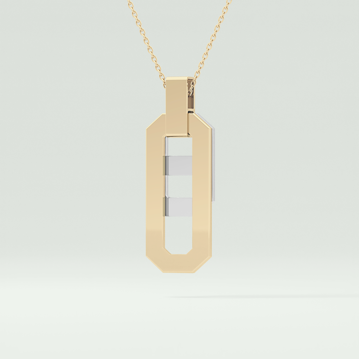 0.30 CT Round Moissanite Diamond Two Tone Connecting Necklace 4