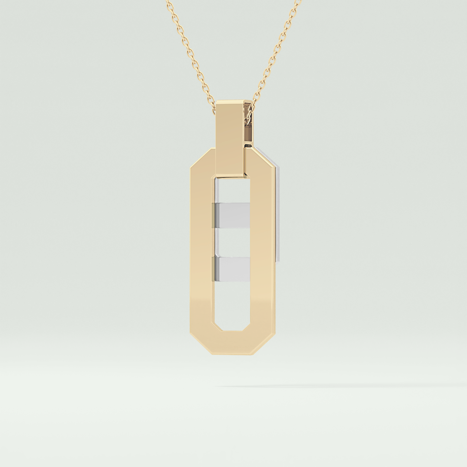 0.30 CT Round Moissanite Diamond Two Tone Connecting Necklace 4