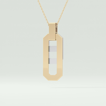 0.30 CT Round Moissanite Diamond Two Tone Connecting Necklace 4