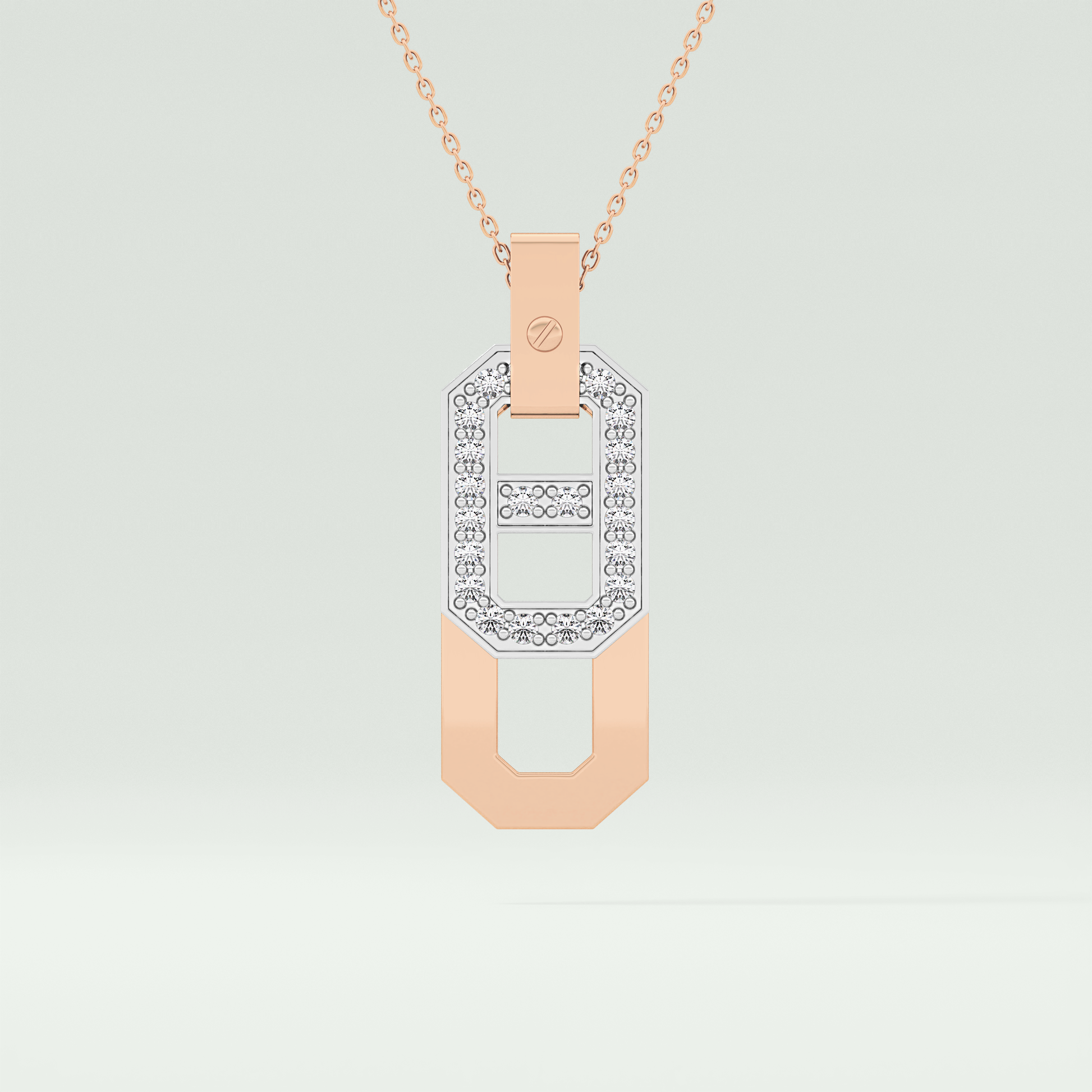 0.30 CT Round Moissanite Diamond Two Tone Connecting Necklace 5