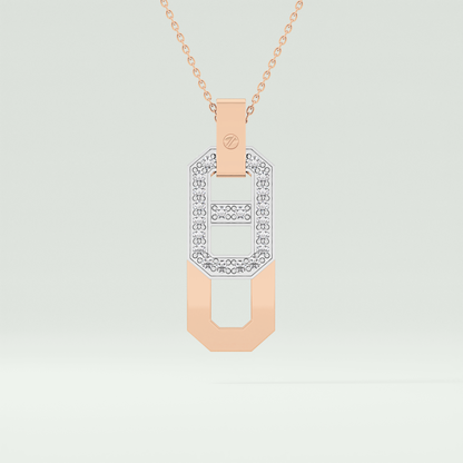 0.30 CT Round Moissanite Diamond Two Tone Connecting Necklace 5