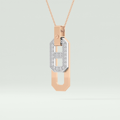 0.30 CT Round Moissanite Diamond Two Tone Connecting Necklace 6