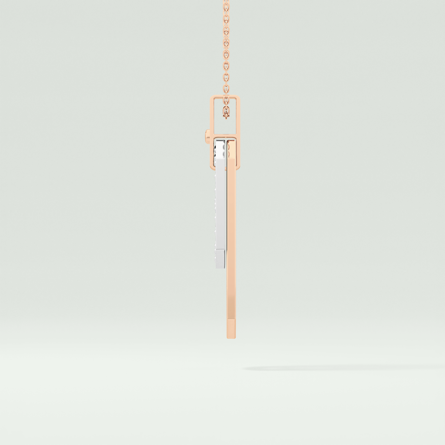 0.30 CT Round Moissanite Diamond Two Tone Connecting Necklace 7