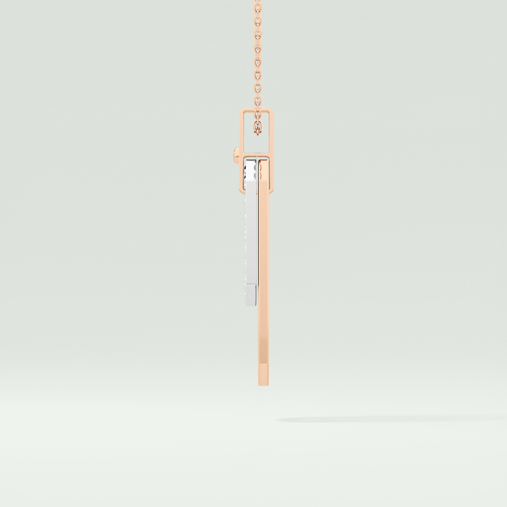 0.30 CT Round Moissanite Diamond Two Tone Connecting Necklace 7