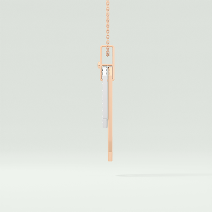 0.30 CT Round Moissanite Diamond Two Tone Connecting Necklace 7