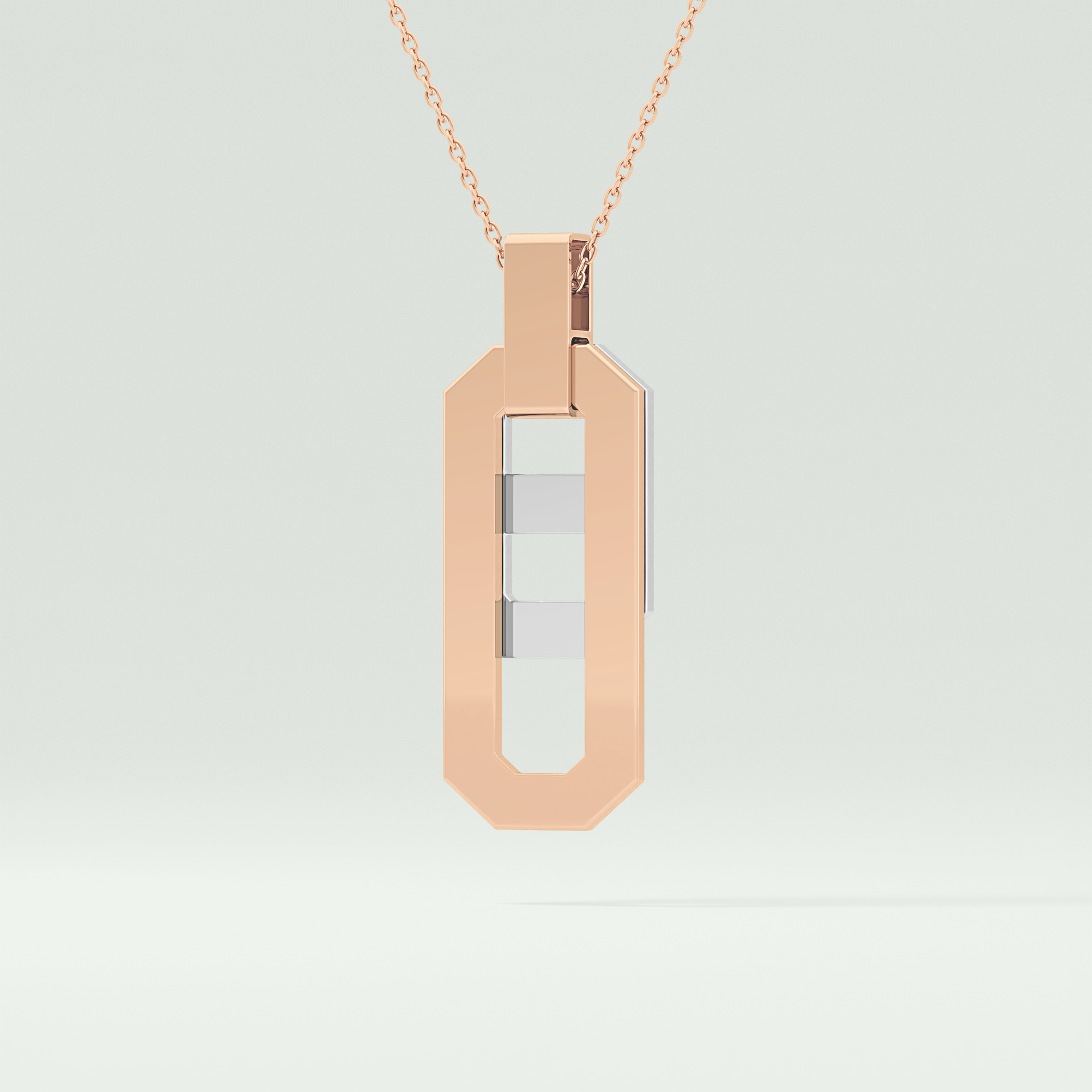 0.30 CT Round Moissanite Diamond Two Tone Connecting Necklace 8