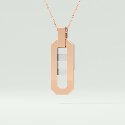 0.30 CT Round Moissanite Diamond Two Tone Connecting Necklace 8