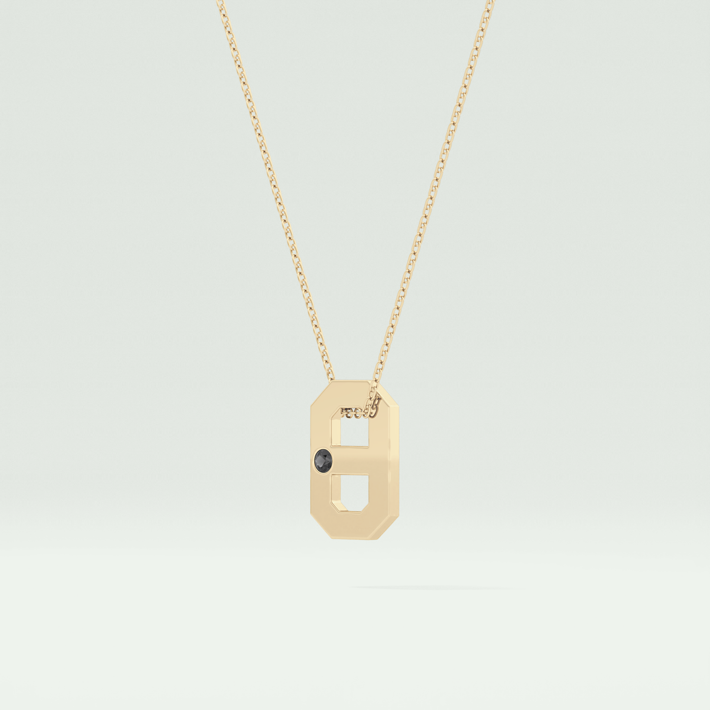 0.02 CT Black Solitaire Moissanite Diamond Necklace For Him 2