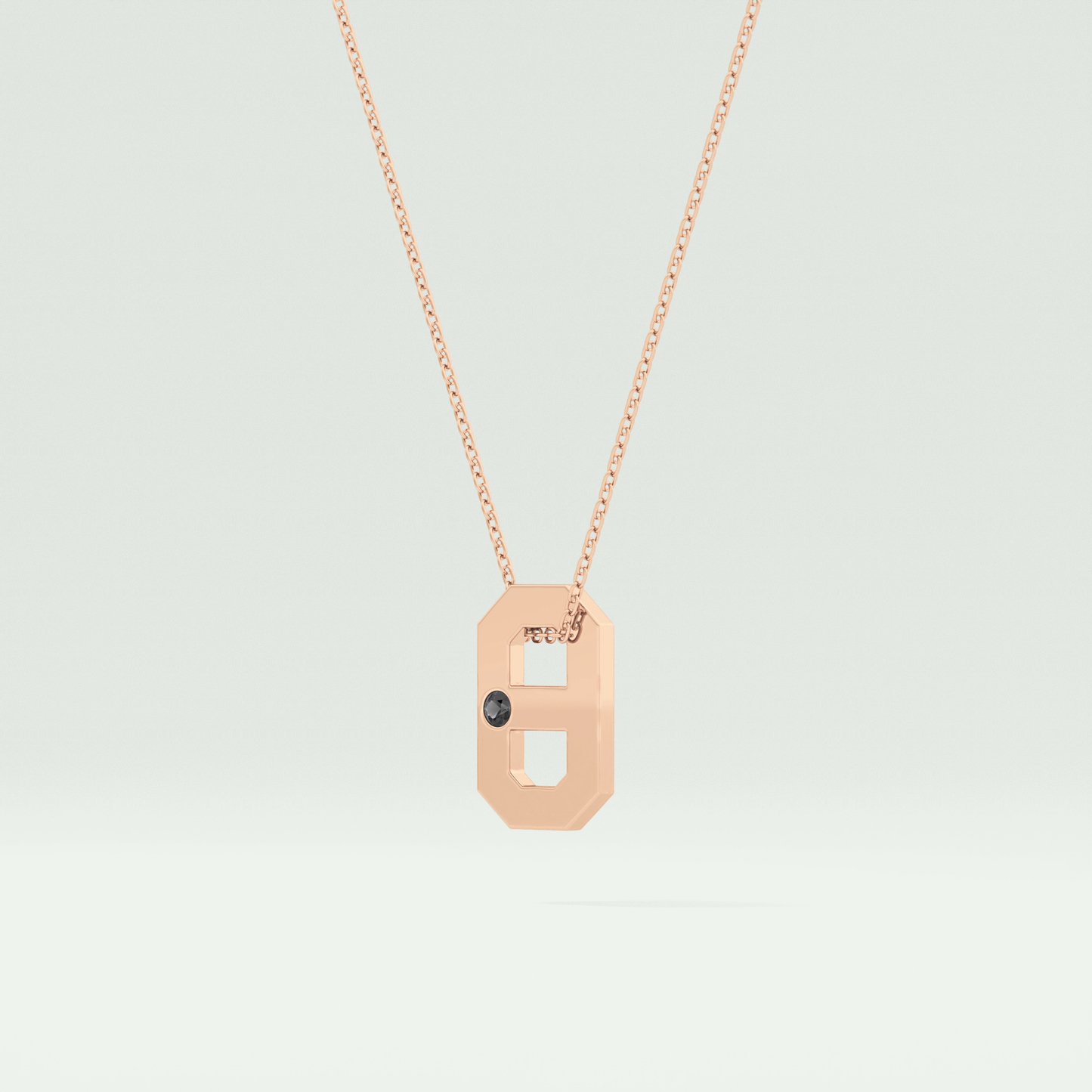 0.02 CT Black Solitaire Moissanite Diamond Necklace For Him 10