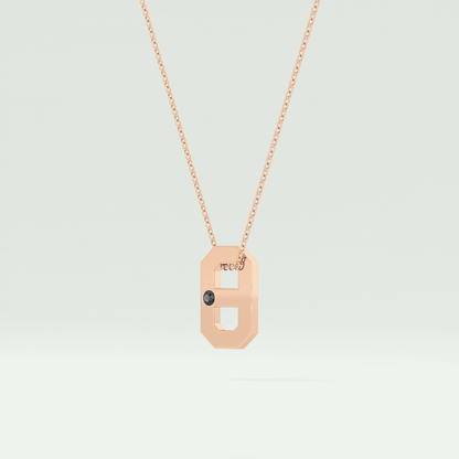 0.02 CT Black Solitaire Moissanite Diamond Necklace For Him 10