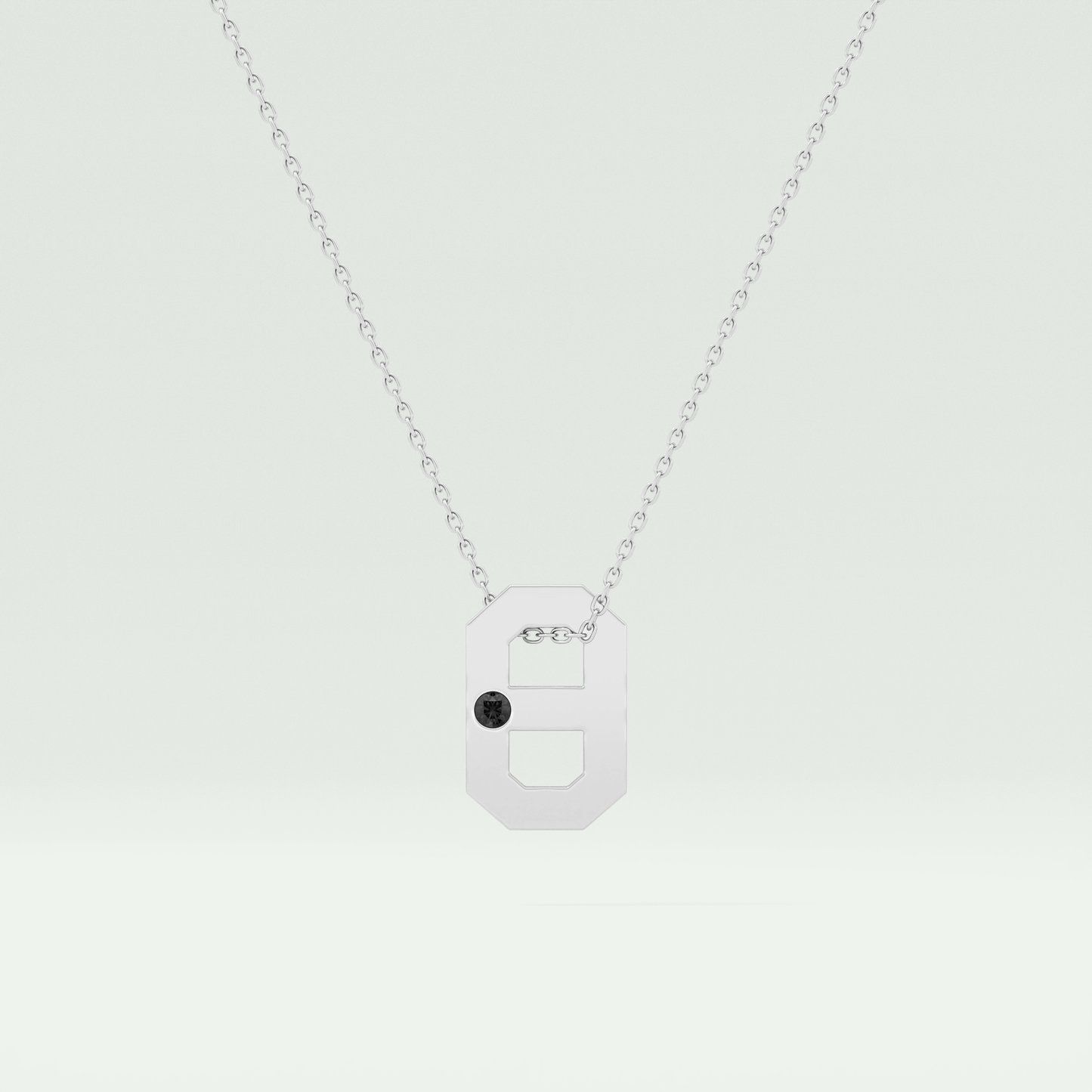 0.02 CT Black Solitaire Moissanite Diamond Necklace For Him 7