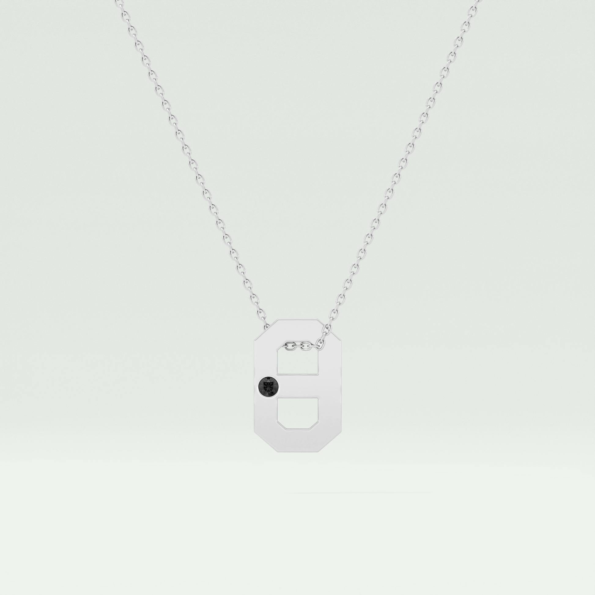 0.02 CT Black Solitaire Moissanite Diamond Necklace For Him 7